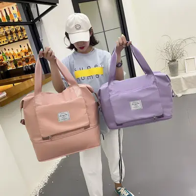 Reisetasche für Damen, Sport-Schultertasche mit Nass- und Trockentrennung, faltbare Aufbewahrungstasche, Sporttasche, wasserdichte Gepäcktasche für Herren - 1