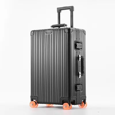 Aluminum-Magnesium Alloy Travel Suitcase with Silent Universal Wheels and Combination Lock - 7