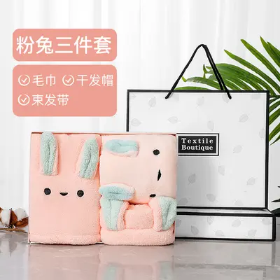 Mercan kadife saç bonesi, saç bandı, banyo havlusu set - 9