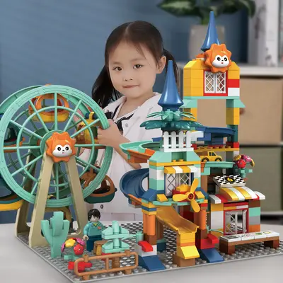 Children's Large Building Blocks Set, Ferris Wheel and Windmill - 10