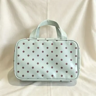 Polka Dot Makeup Bag, Three-Layer, Waterproof