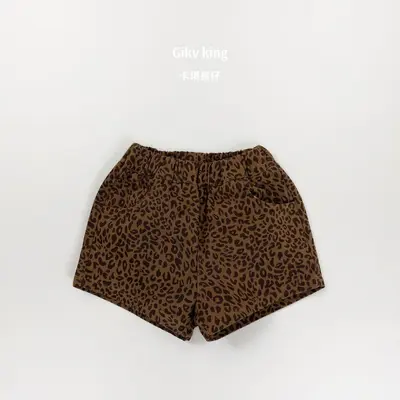 Leopar desenli çocuk şortu, ince model, erkek ve kız çocuk için - 9