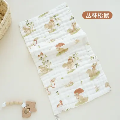 Kategorie A sechsschichtiges Waffelmuster Baby Spucktuch Baby Cartoon süß kleine quadratische Waschlappen Baby Bad Gesichtstuch - 13