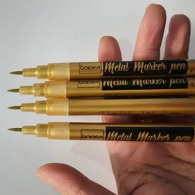 Metallic Oil-Based Paint Marker Pen, Gold and Silver 2.0 - 9