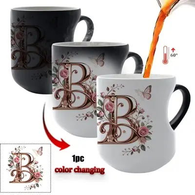 Heart-Shaped Color-Changing Ceramic Mug, Reusable Heat-Sensitive Coffee Cup - 8