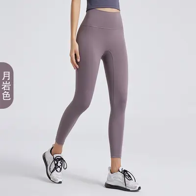 义乌瑜伽服实力工厂 LULU裸感裤加工定制OEM贴牌紧身高腰健身裤女 - 11