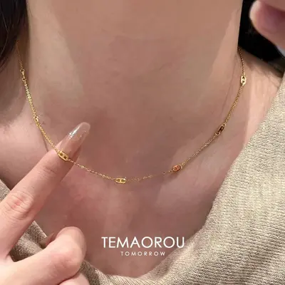 Ince stil boyun zinciri, choker kolye - 2