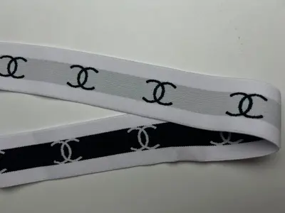 Elastic Rubber Band with Letter Print, Black Text on White Background - 7
