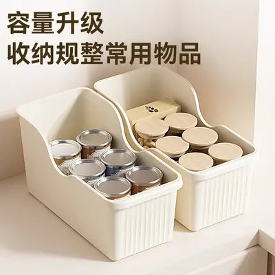 Kitchen storage box with wheels, lid and shelf - 4