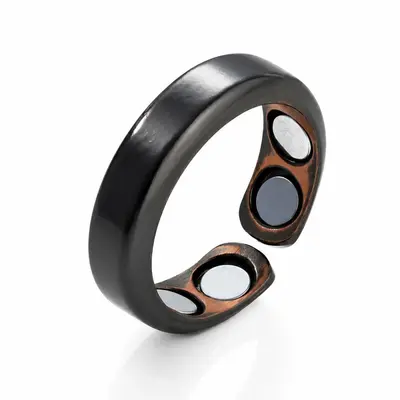 AliExpress cross-border popular dual magnetic ring, metal shiny creative jewelry, Europe and America open-ended couple rings, accessories - 12