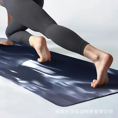 Non-Slip PU Rubber Yoga Mat, Color-Block, for Beginners - 4