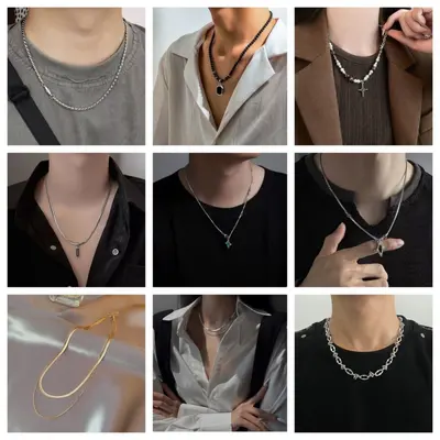 Titanium steel Möbius ring pendant necklace, men's hip-hop style