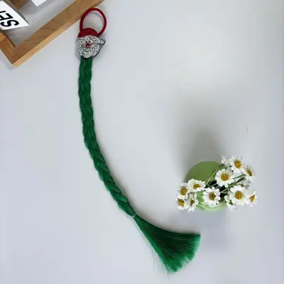 Çocuk Yılbaşı Süsleme Sahte Örgü Saç Kız Yüksek At Kuyruğu Saç Bağı - 7