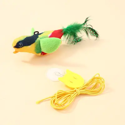 Hanging Realistic Bird Cat Toy with Chirping Sound for Doors - 7