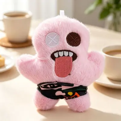 Cute Big-Tooth Monster Plush Keychain, Cartoon Bag Charm - 11