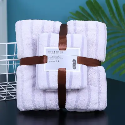 Havlu ve banyo havlusu iki parçalı mercan kadife set toptan hediye havlu iade hediyesi yumuşak emici kayınvalide seti sınır ötesi - 10