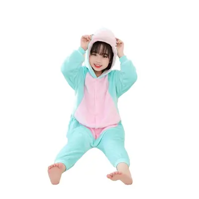 Thickened Winter Pajamas for Big Girls, One-Eyed Monster Print Crawl Suit