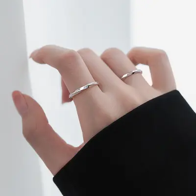 Möbius açık yüzük kadın, niş tasarım, lüks stil - 3