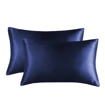 Solid Color Imitation Silk Satin Pillowcase, Envelope Style - 10