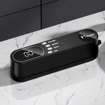 Fully Automatic Mini Rechargeable Vacuum Sealer with Digital Display Household Food Packaging Machine Dry and Wet Use Fresh-keeping Seal - 8