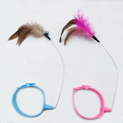 Cat Teaser Wand and Feather Bell Cat Toy Set - 3