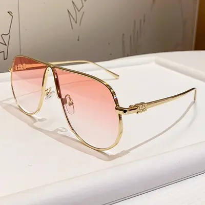 Large-Frame Metal Toad Sunglasses, Versatile Fashion Street Style - 12