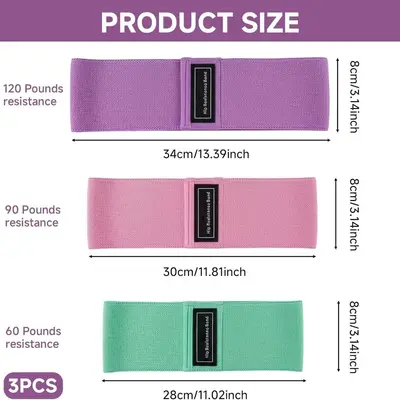 Wide Knitted Elastic Resistance Loop Bands for Fitness and Squat Training - 4