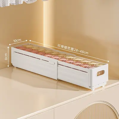 Home wardrobe storage layered organizer pants storage box plastic lid storage basket expandable clothing storage box - 7
