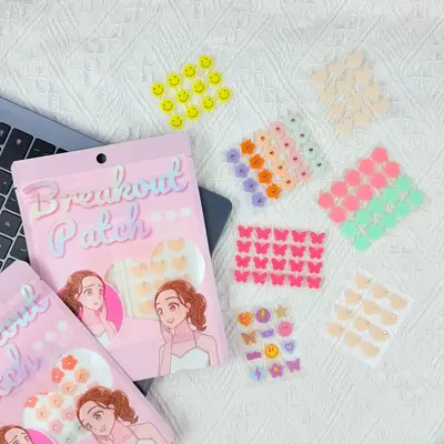 Colorful Pattern Pimple Patch, Makeup-Compatible, Cartoon Design, Pus-Absorbing - 3