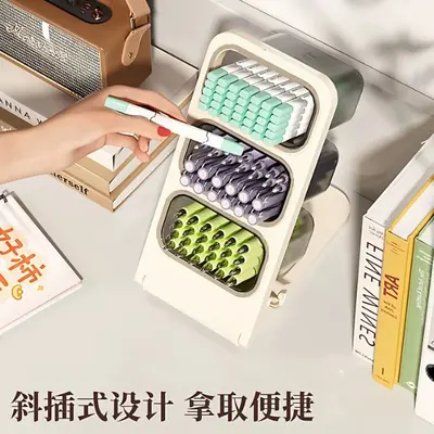 Angled pencil holder, large capacity desk storage organizer - 7