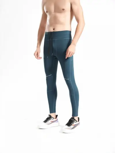 Men's Running Compression Tights, Zip Pocket, Phone Pockets