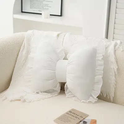 Cross-border arc-shaped pink sofa cushion, office desk and chair soft and comfortable lumbar support, master bedroom headboard decoration. - 11