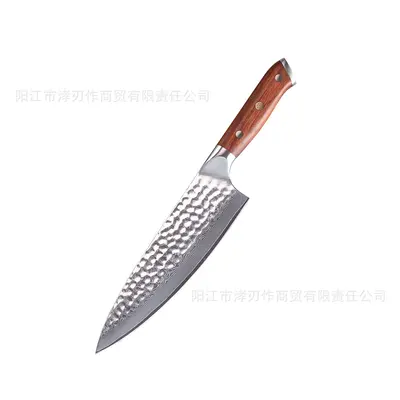 Damascus pattern knife set with rosewood handle chef knife - 11