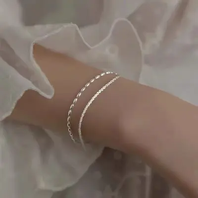 S925 ayar gümüş çok yönlü yanıp sönen zirkon top bilezik zarif niş takı basit küçük elmas bilezik moda aksesuarları - 12