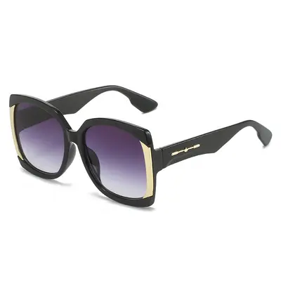 Large-Frame Sunglasses, Contrast Colour, Women's - 7