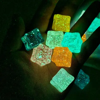 1.8 simulated starry sky star point ice cube colorful illuminated square photo scene DIY handmade jewelry