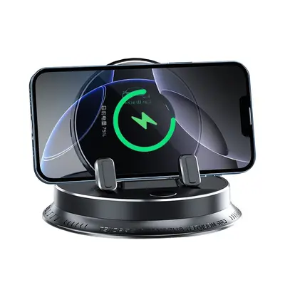 Car Phone Holder Wireless Fast Charging Anti-Shake Center Console - 4