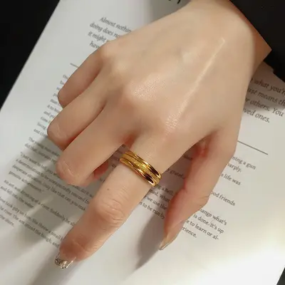 不掉色时尚轻奢钛钢满钻戒指女ins小众网红爆款简约细戒指环尾戒 - 10