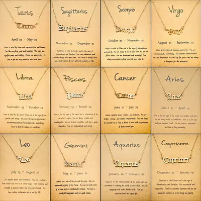 Twelve zodiac pendant necklace, silver, galaxy design - 4