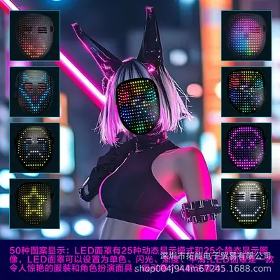 LED Gesture-Sensing Face-Changing Halloween Mask - 4
