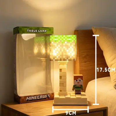 Minecraft Temalı Işıklı Gece Lambası Çocuk Odası ve Masa Süsü - 9