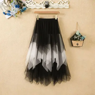 Women's High-Waisted Knit Irregular Fairy Skirt, Spring Style - 8