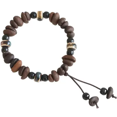 Coffee Bean Jingdezhen Beaded Unisex Bracelet
