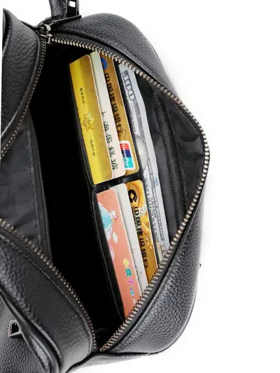 Men's Clutch Bag, Large Capacity, Fingerprint Lock, Coin Compartment - 6