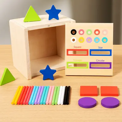Wooden color classification box educational toy ages 3-6