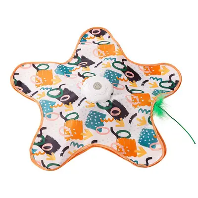 Electric Five-Point Star Cat Hunting Hideaway Cover with Teaser Wand Interactive Play Tent - 9
