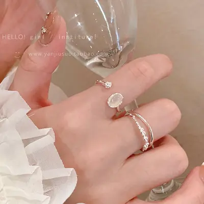 Pearl Zircon Butterfly Ring for Women, Couple Ring - 7