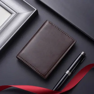 Soft leather slim men's wallet, RFID-blocking, multi-card slots - 1