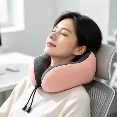 Memory foam U-şekli yastık, gri, taşınabilir, ayarlanabilir - 3