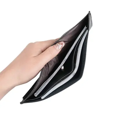 Short Men's Leather Wallet, Multifunctional Card Holder, Bifold Coin Compartment - 4